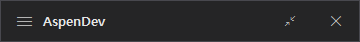 AspenDev compact-mode bar, dark theme