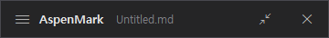 AspenMark compact-mode bar, dark theme