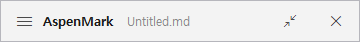 AspenMark compact-mode bar, light theme